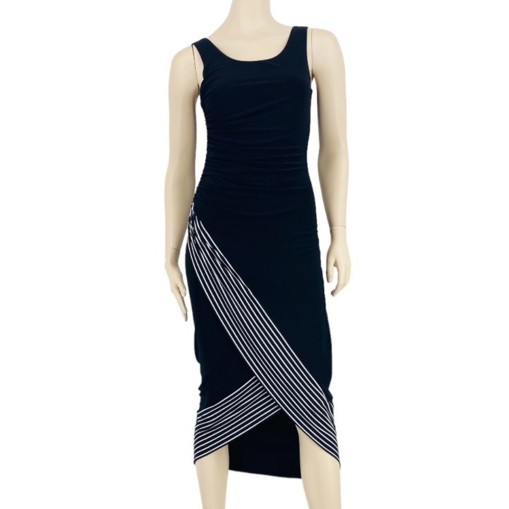 Joseph Ribkoff High Low Scalloped Midi Sleevless Dress​​​​​